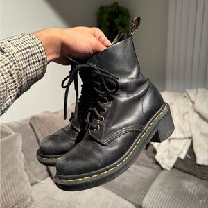 Dr. Martens Black Leather Combat Boots